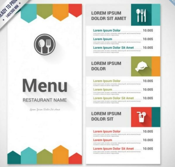 Colourful Menu Template