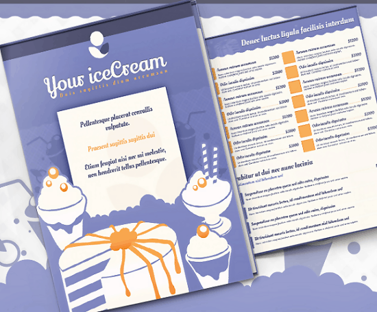 Ice Cold Menu Template