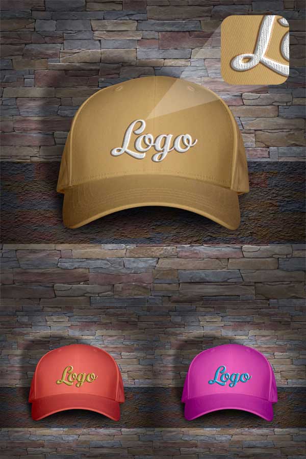 Free Men’s Cap Mockup PSD with Woven Text Logo