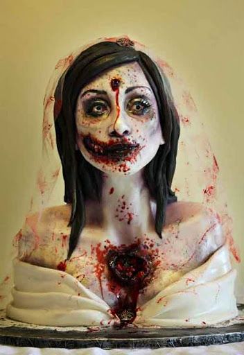 Bride Zombie Birthday Cake