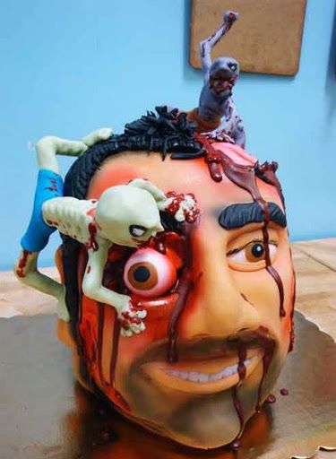 Big Head Zombie Birthday Cake