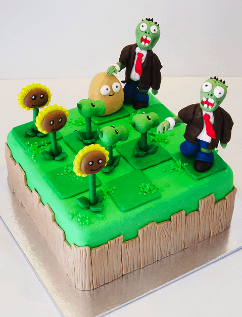 Plants Versus Zombies Zombie Birthday Cake