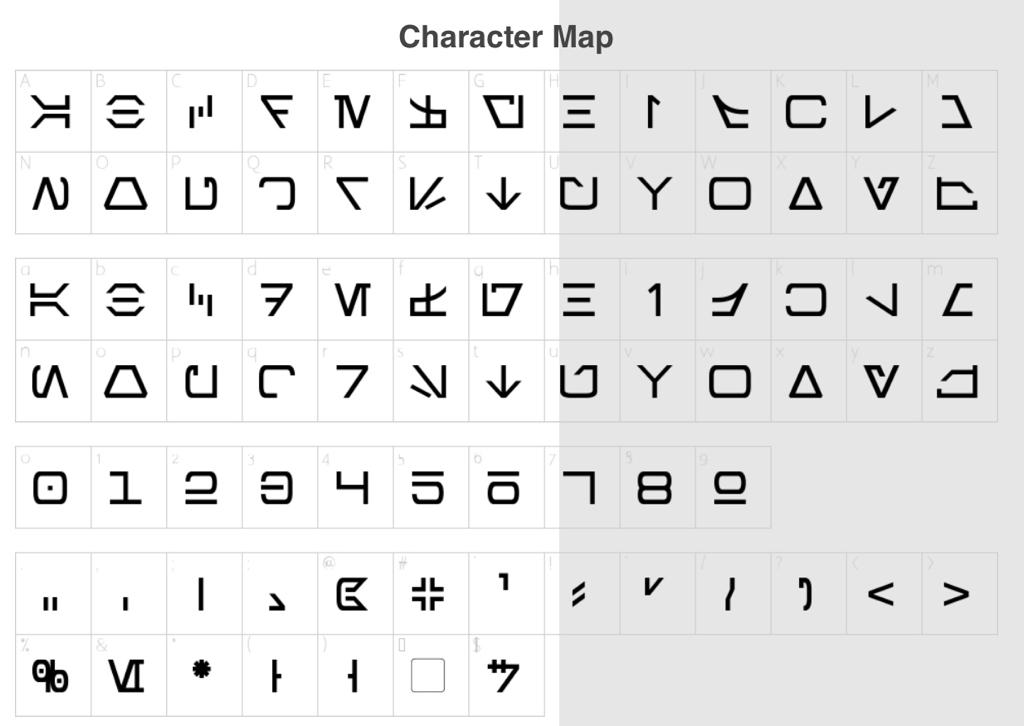 Aurebesh Alien Font