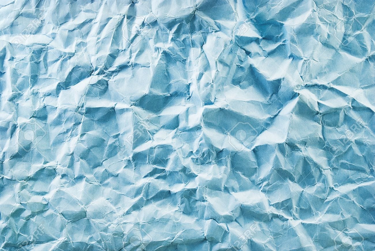 Closeup of Blue Crumpled Paper Texture