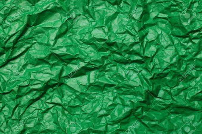 Green Crumpled Paper Background